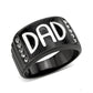 TK3759 - Two Tone IP Black (Ion Plating) Stainless Steel Ring with Top Grade Crystal in Clear-0