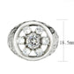 TK3762 - High polished (no plating) Stainless Steel Ring with AAA Grade CZ in Clear-1