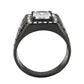 TK3763 - IP Black (Ion Plating) Stainless Steel Ring with AAA Grade CZ in Clear-2