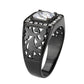 TK3763 - IP Black (Ion Plating) Stainless Steel Ring with AAA Grade CZ in Clear-3