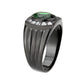 TK3764 - IP Black (Ion Plating) Stainless Steel Ring with Synthetic in Emerald-3