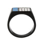 TK3765 - Two Tone IP Black (Ion Plating) Stainless Steel Ring with Top Grade Crystal in Clear-2