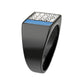 TK3765 - Two Tone IP Black (Ion Plating) Stainless Steel Ring with Top Grade Crystal in Clear-3