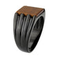 TK3766 - IP Black (Ion Plating) Stainless Steel Ring with Semi-Precious in Topaz-3