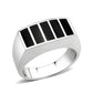 TK3767 - High polished (no plating) Stainless Steel Ring with Epoxy in Jet-0