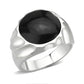TK3768 - High polished (no plating) Stainless Steel Ring with Epoxy in Jet-0