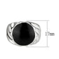 TK3768 - High polished (no plating) Stainless Steel Ring with Epoxy in Jet-1
