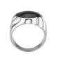 TK3768 - High polished (no plating) Stainless Steel Ring with Epoxy in Jet-2