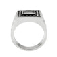 TK3769 - High polished (no plating) Stainless Steel Ring with AAA Grade CZ in Jet-2
