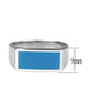 TK3770 - High polished (no plating) Stainless Steel Ring with Epoxy in SeaBlue-1
