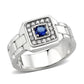TK3771 - High polished (no plating) Stainless Steel Ring with Synthetic in Montana-0