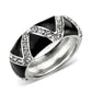 TK3773 - High polished (no plating) Stainless Steel Ring with Top Grade Crystal in Clear-0
