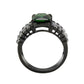 TK3774 - IP Black (Ion Plating) Stainless Steel Ring with Synthetic in Emerald-2