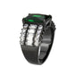 TK3774 - IP Black (Ion Plating) Stainless Steel Ring with Synthetic in Emerald-3
