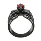 TK3776 - IP Black (Ion Plating) Stainless Steel Ring with AAA Grade CZ in Garnet-2
