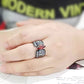 TK3776 - IP Black (Ion Plating) Stainless Steel Ring with AAA Grade CZ in Garnet-4