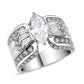 TK3777 - High polished (no plating) Stainless Steel Ring with AAA Grade CZ in Clear-0