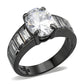 TK3778 - IP Black (Ion Plating) Stainless Steel Ring with AAA Grade CZ in Clear-0