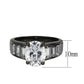 TK3778 - IP Black (Ion Plating) Stainless Steel Ring with AAA Grade CZ in Clear-1