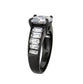 TK3778 - IP Black (Ion Plating) Stainless Steel Ring with AAA Grade CZ in Clear-3