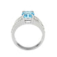 TK3779 - High polished (no plating) Stainless Steel Ring with Synthetic in SeaBlue-2