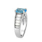 TK3779 - High polished (no plating) Stainless Steel Ring with Synthetic in SeaBlue-3