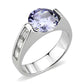 TK3780 - High polished (no plating) Stainless Steel Ring with AAA Grade CZ in LightAmethyst-0