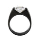 TK3781 - IP Black (Ion Plating) Stainless Steel Ring with AAA Grade CZ in Clear-2