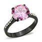 TK3782 - IP Black (Ion Plating) Stainless Steel Ring with AAA Grade CZ in Rose-0