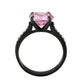 TK3782 - IP Black (Ion Plating) Stainless Steel Ring with AAA Grade CZ in Rose-2