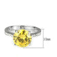 TK3783 - High polished (no plating) Stainless Steel Ring with AAA Grade CZ in Topaz-1