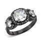 TK3784 - IP Black (Ion Plating) Stainless Steel Ring with AAA Grade CZ in Clear-0