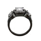 TK3784 - IP Black (Ion Plating) Stainless Steel Ring with AAA Grade CZ in Clear-2