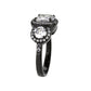 TK3784 - IP Black (Ion Plating) Stainless Steel Ring with AAA Grade CZ in Clear-3