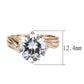 TK3785 - IP Rose Gold(Ion Plating) Stainless Steel Ring with AAA Grade CZ in Clear-1