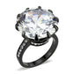 TK3793 - IP Black (Ion Plating) Stainless Steel Ring with AAA Grade CZ in Clear-0