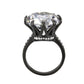 TK3793 - IP Black (Ion Plating) Stainless Steel Ring with AAA Grade CZ in Clear-2