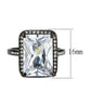 TK3794 - IP Black (Ion Plating) Stainless Steel Ring with AAA Grade CZ in Clear-1