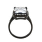 TK3794 - IP Black (Ion Plating) Stainless Steel Ring with AAA Grade CZ in Clear-2