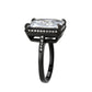 TK3794 - IP Black (Ion Plating) Stainless Steel Ring with AAA Grade CZ in Clear-3