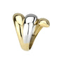 TK3796 - Two Tone IP Gold (Ion Plating) Stainless Steel Ring with NoStone in No Stone-3