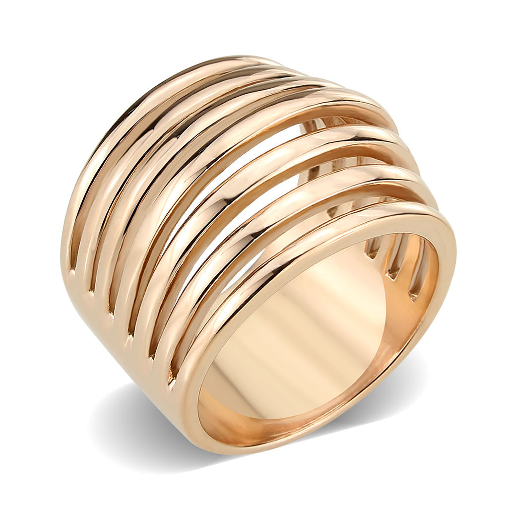 TK3797 - IP Rose Gold(Ion Plating) Stainless Steel Ring with NoStone in No Stone-0