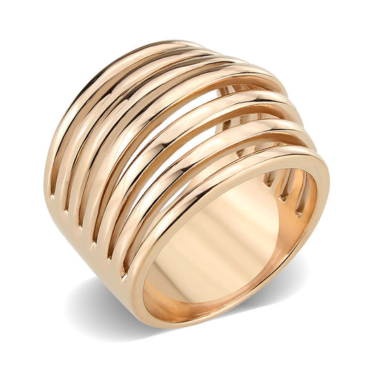 TK3797 - IP Rose Gold(Ion Plating) Stainless Steel Ring with NoStone in No Stone-0