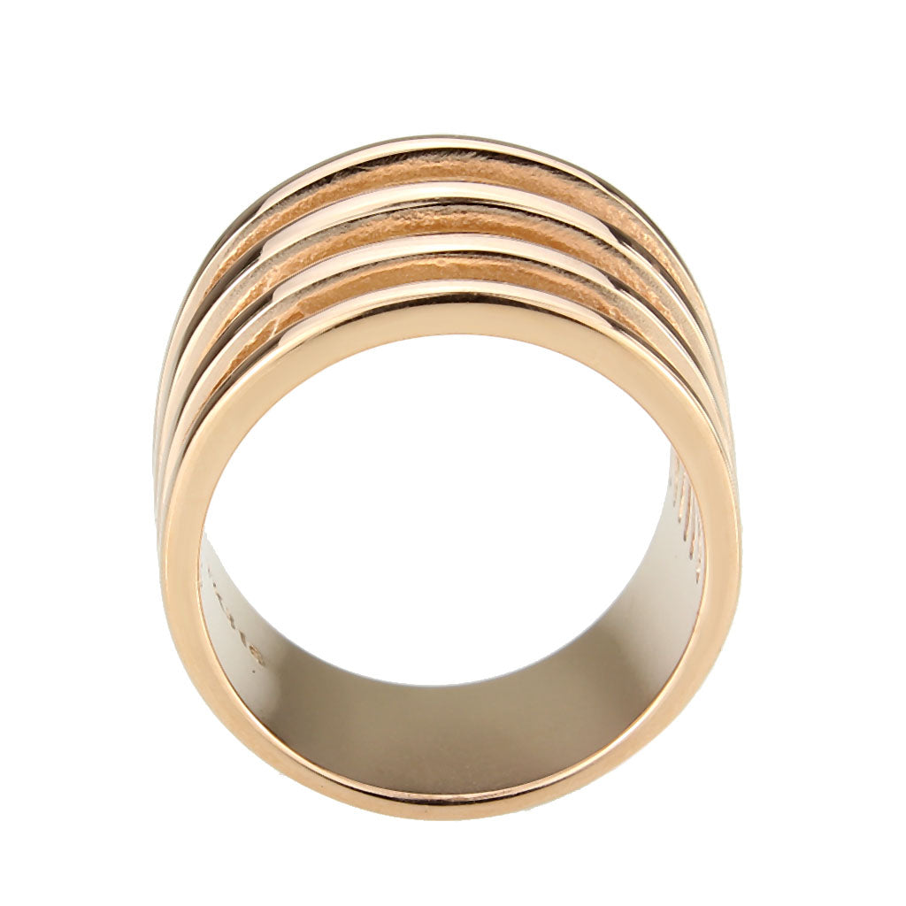 TK3797 - IP Rose Gold(Ion Plating) Stainless Steel Ring with NoStone in No Stone-2