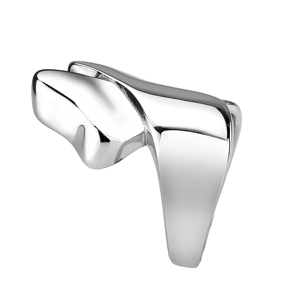 TK3798 - High polished (no plating) Stainless Steel Ring with NoStone in No Stone-3