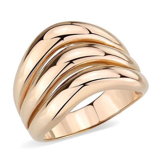 TK3799 - IP Rose Gold(Ion Plating) Stainless Steel Ring with NoStone in No Stone-0