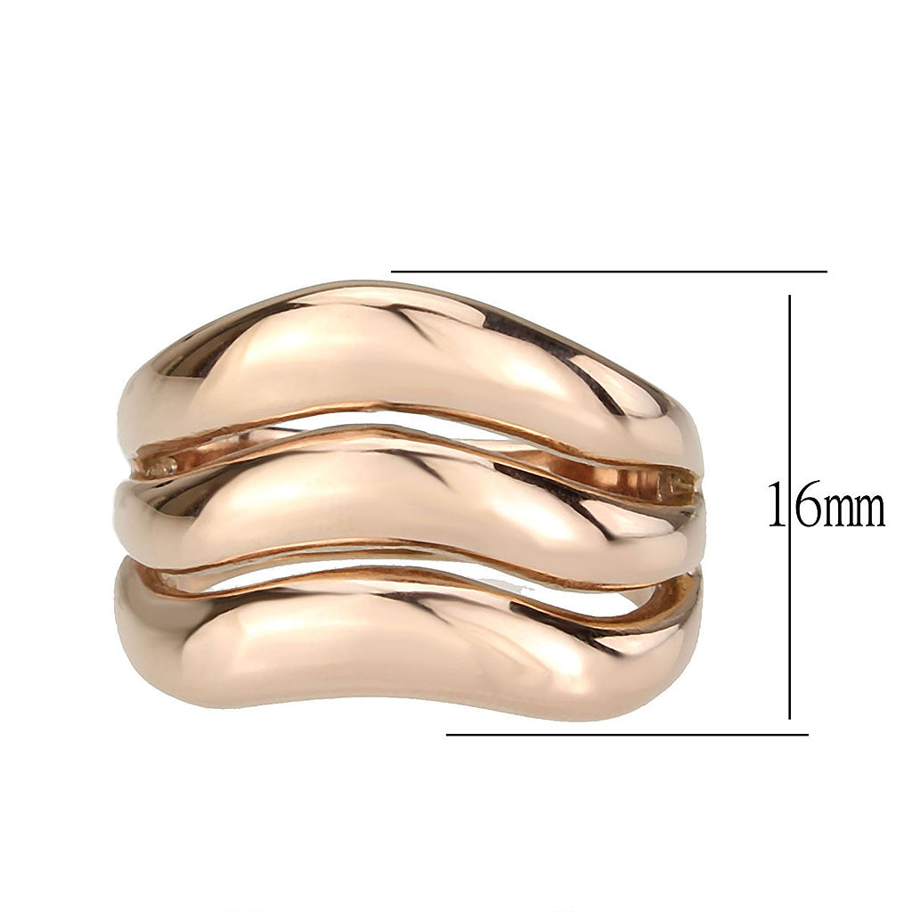 TK3799 - IP Rose Gold(Ion Plating) Stainless Steel Ring with NoStone in No Stone-1
