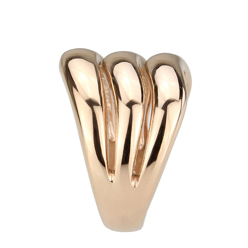 TK3799 - IP Rose Gold(Ion Plating) Stainless Steel Ring with NoStone in No Stone-3