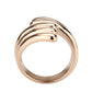 TK3800 - IP Rose Gold(Ion Plating) Stainless Steel Ring with NoStone in No Stone-2