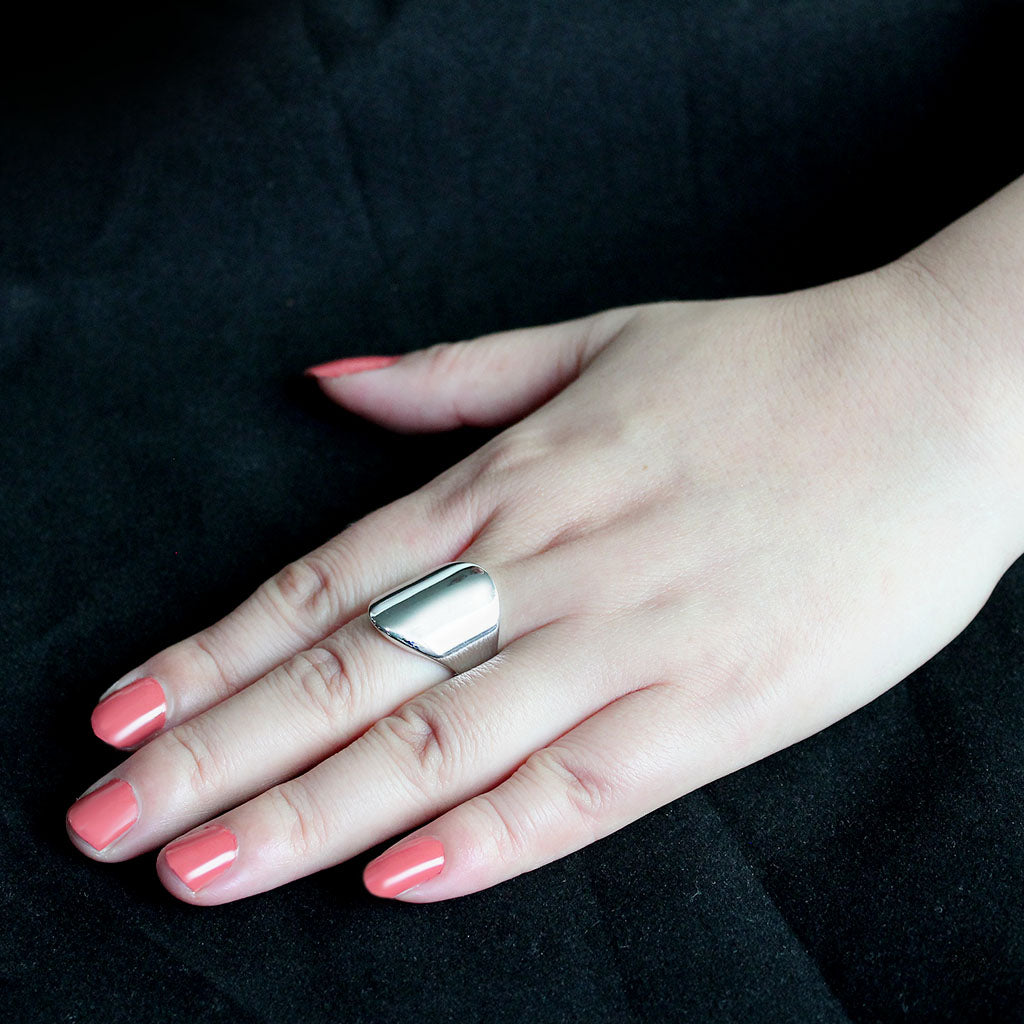 TK3801 - High polished (no plating) Stainless Steel Ring with NoStone in No Stone-4